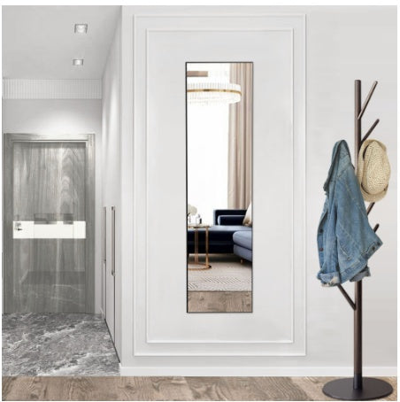 US Local Floor Standing Mirror, Wall Mirror With Stand Aluminum Alloy Thin Frame