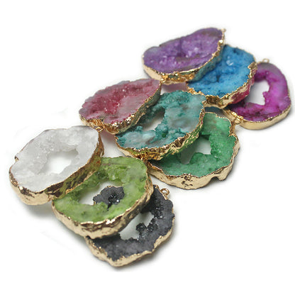 Rough Stone Ornament Irregular Accessories Slice Pendant