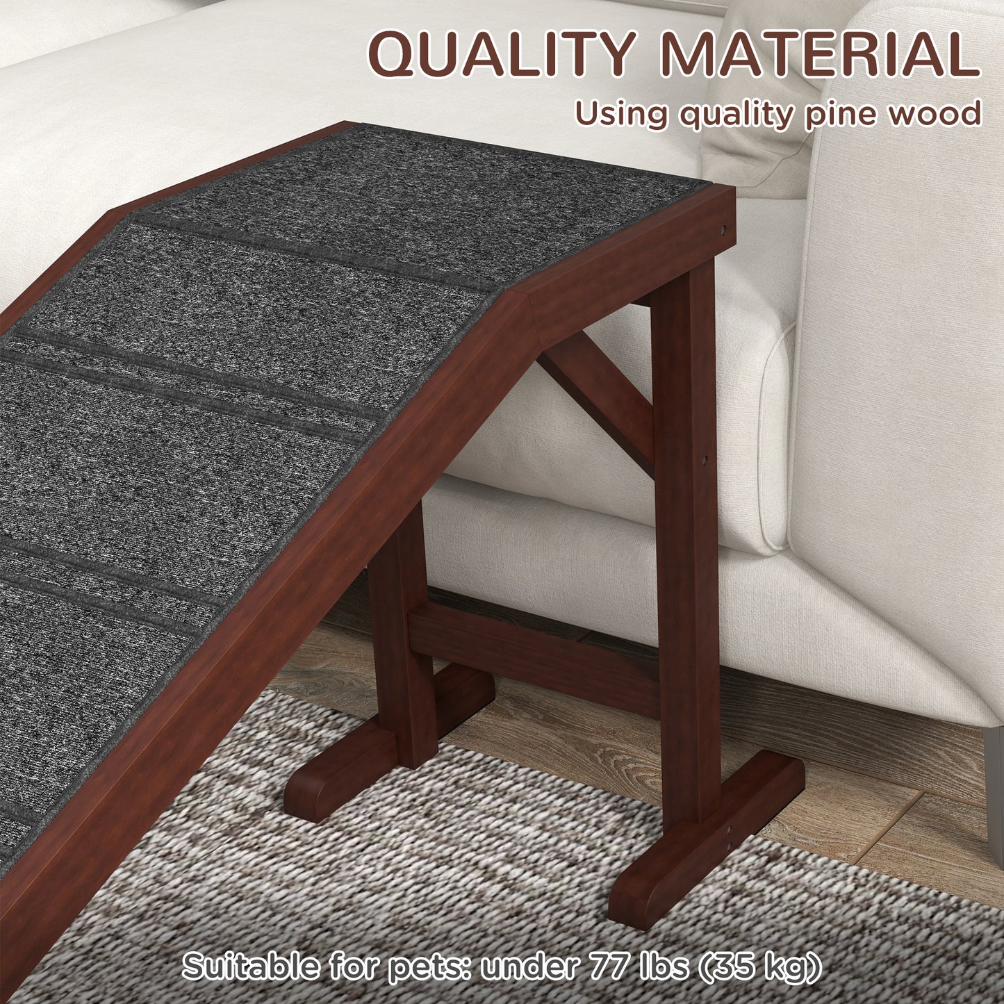 US Local Pet Ramp For Dogs With Non-slip Carpet And Top Platform