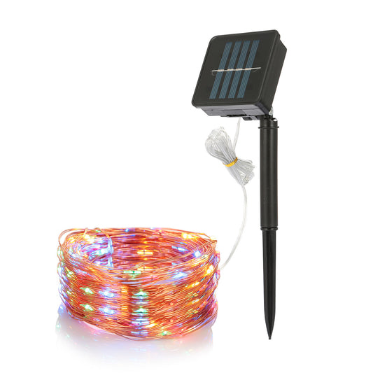 US Local 2 Light Color Options -- 1Pc Solar String Light Outdoor IP65 Waterproof Copper Wire String Lights Solar LED Fairy Lamps Wedding Party Festival