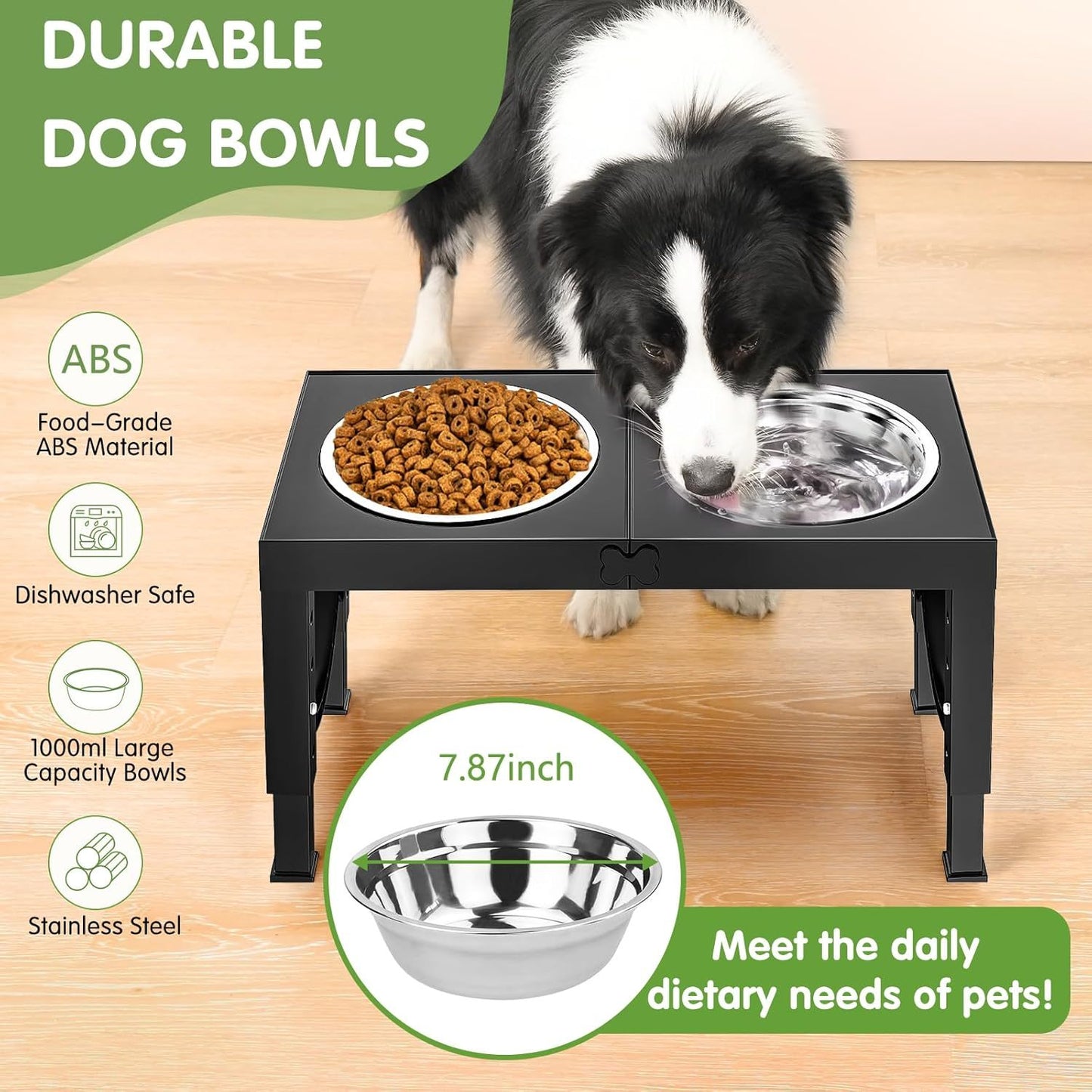 US Local Xia Z Fashion Pet Products Black Dog Bowl Holder