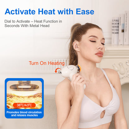 US Local Mini Massage Gun - Deep Tissue Percussion Massager With Heating Function, 5 Speed Levels, Portable Muscle Relaxation For Athletes & Recovery, USB Rechargeable