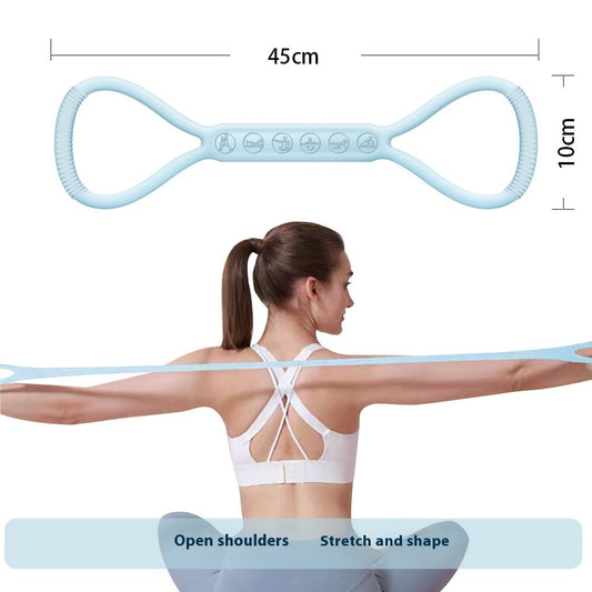 US Local Eight-character Chest Expander Open Back Fitness Women's Stretch Strap Elastic Band
