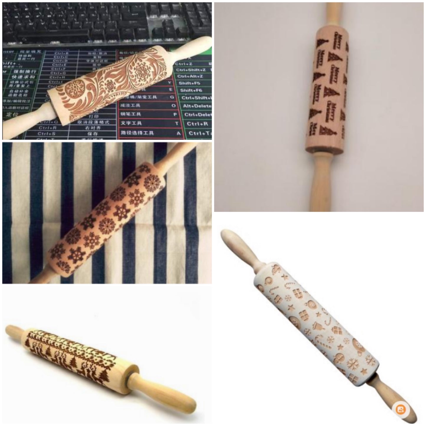 USA Local Rolling Pin Christmas Embossing
