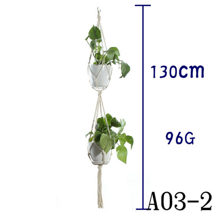 US Local Flower Pot Net Bag Beige Cotton Rope Indoor Plant Hanger Hanging Basket Sling