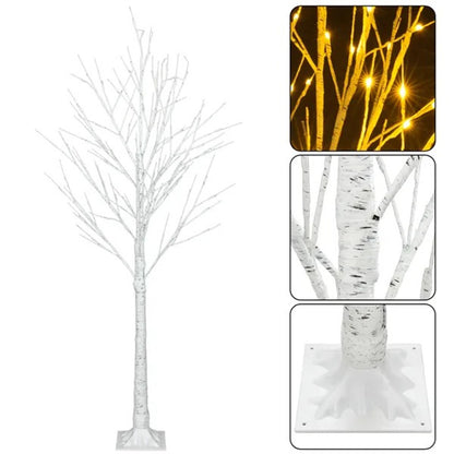 6 Feet 96 LED Lighted Birch Tree For Thanksgiving Decor Home Wedding Party Indoor Outdoor Christmas