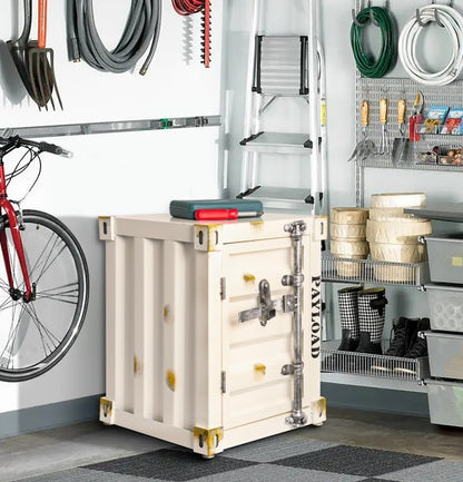 US Local Industrial Style Shipping Container Storage Cabinet Side Table End Table