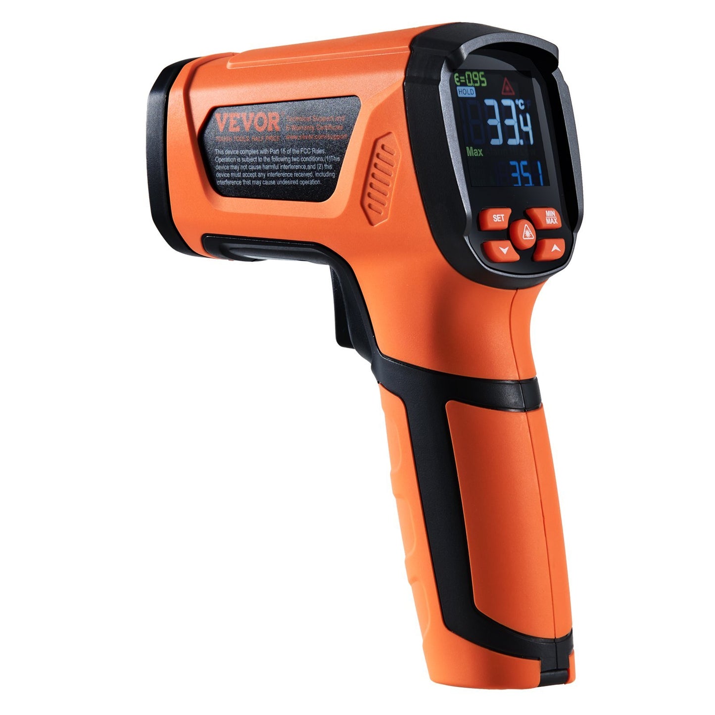 US Local Infrared Thermometer, Dual Laser Temperature Gun Non-Contact, Handheld IR Heat Temperature Gun With Adjustable Emissivity