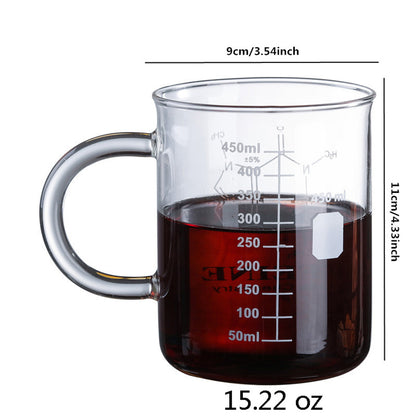 US Local 1PCS High Borosilicate Glass Cup,Coffee Cup,Coffee Shared Cup With Scale Marking