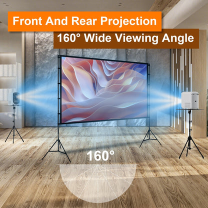 US Local 1Pc 120inch Or 100inch Projector Screen With Stand 16 9 4K HD Rear Front Wrinkle Free Portable And Foldable Movie Screen With Carry Bag For Indoor Outdoor Home Theater Backyard Cinema