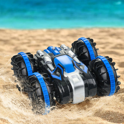 US Local VEVOR Amphibious Remote Control Car Boat 2.4 GHz 4WD RC Boat Kids Adults Blue