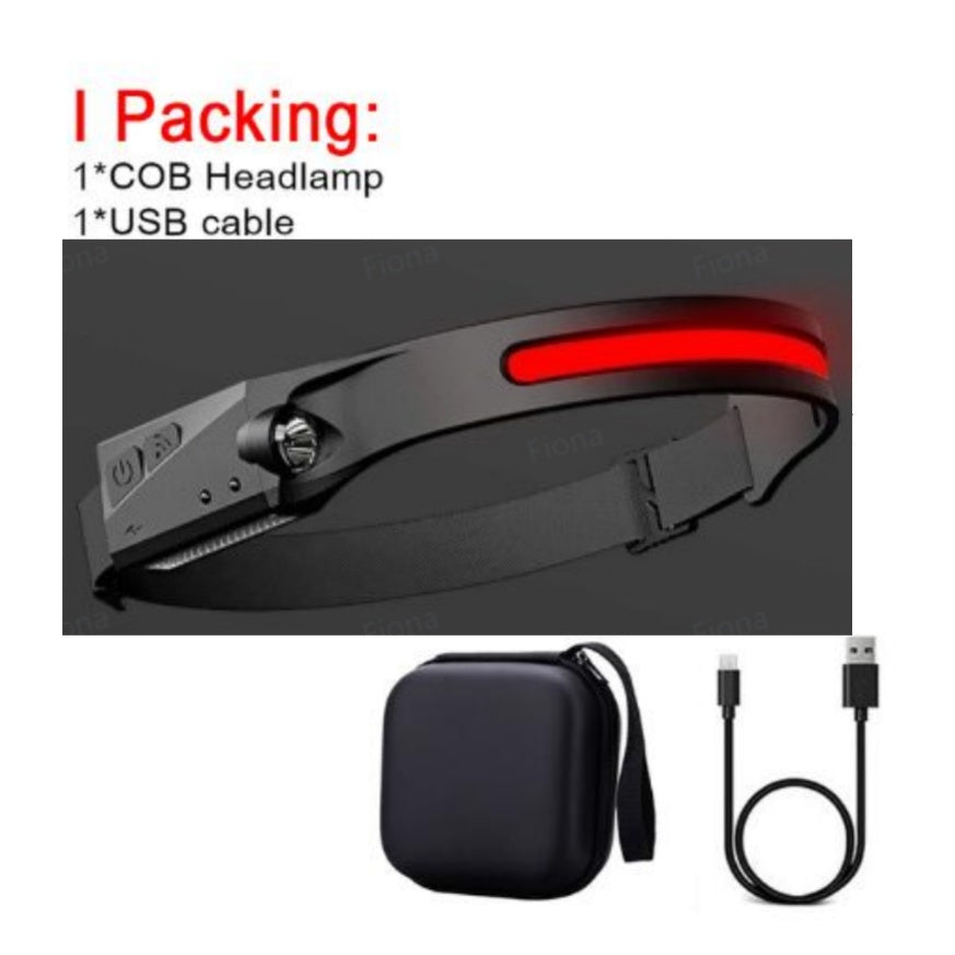 USA Local COB LED Induction Riding Headlamp Flashlight USB Rechargeable Waterproof Camping Headlight With All Perspectives Hunting Light