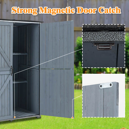US Local The Storage Shed Is Made Of A Sturdy Metal Frame And Durable Fir Wood, Which Is Sturdy And Durable. The Entire Frame Is Weather-resistant, Making It An Ideal Choice For Your Outdoor Living Space. The