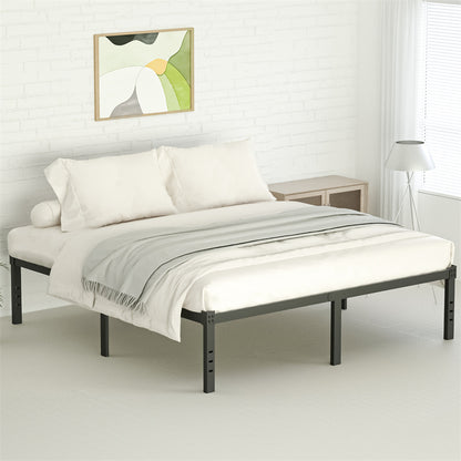 US Local Classic Iron Bed Frame Mattress Under Bed Storage No Box Spring Needed Singe Full Queen King Size Black