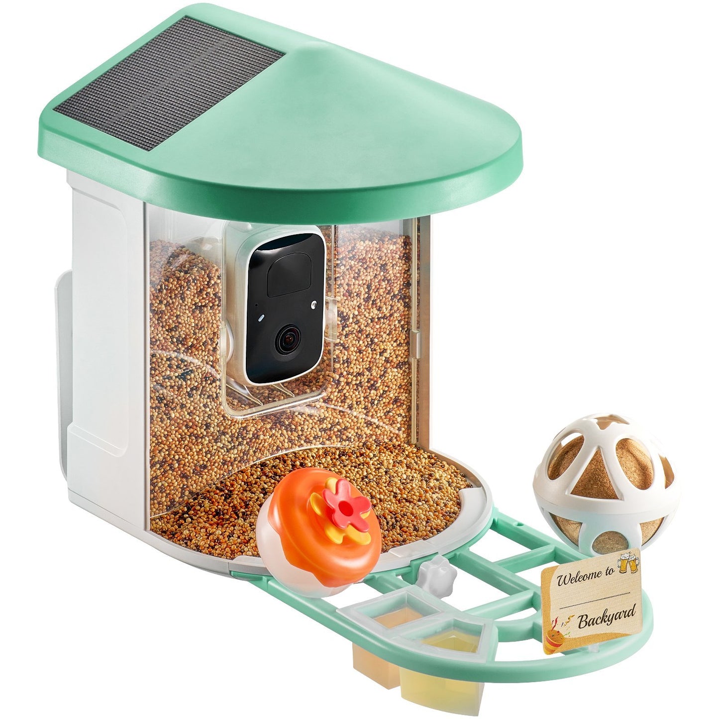 US Local Smart Bird Feeder With Camera 2K HD AI Identify Bird Species Solar-Powered