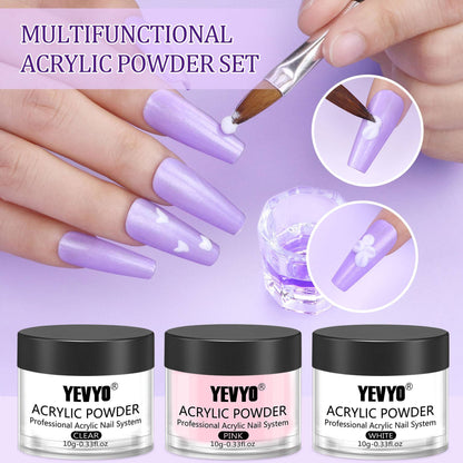 US Local Acrylic Nail Kit W UV Light,w 24 Glitter Colors Acrylic Powder Monomer Liquid