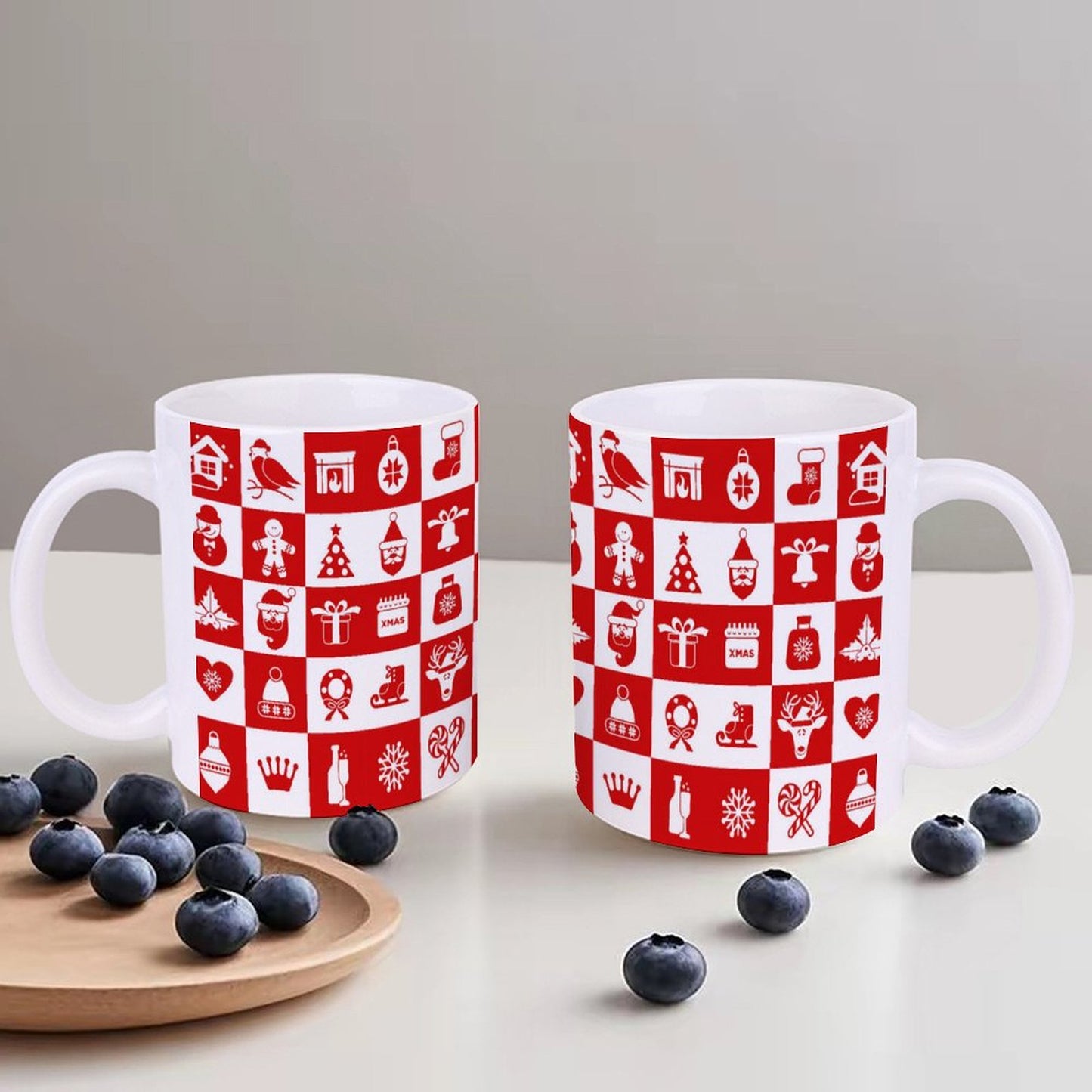 POD US Local White mug with full print, Christmas Santa Claus Reindeer 0053