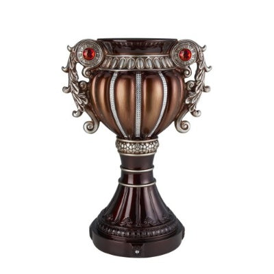 US Local 17.5 Tall  Delicata Urn-Shaped Decorative Vase, Bronze With Silver Accents