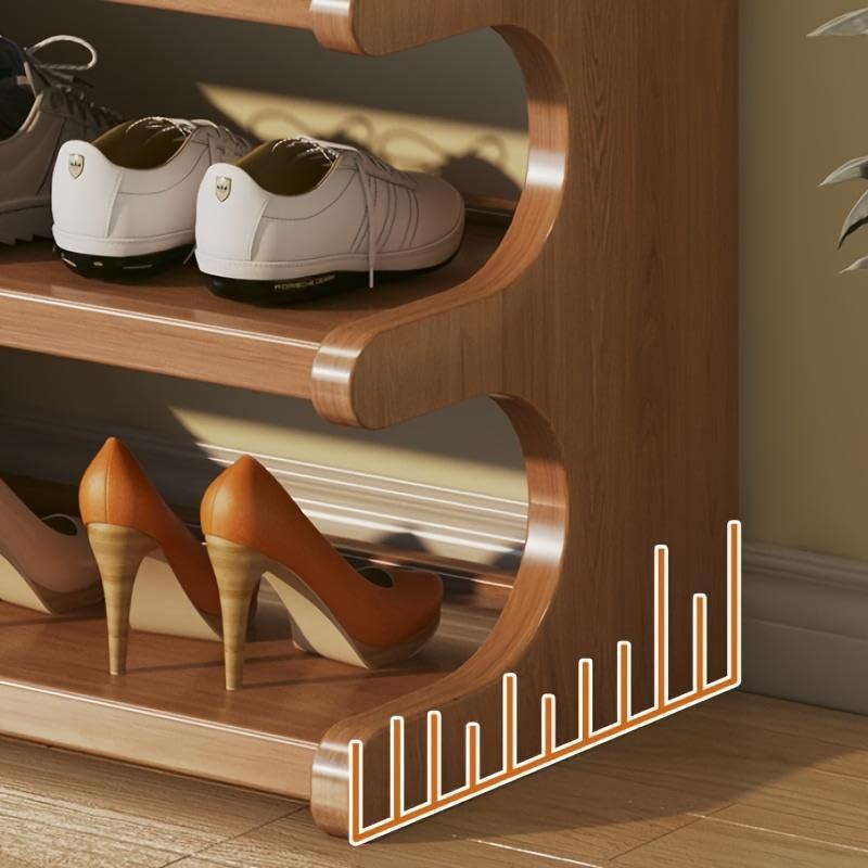 US Local Four-layer Wooden Stackable Floor-standing Shoe Rack Suitable For Entrance, Wardrobe And Corridor To Store High Heels, Sneakers And Sandals,Currently Supports Self-pickup