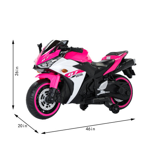 US Local Electric Motorcycle 12V Kids Toys MotorcycleKids Electric Carelectric Ride On Toys For 3 4 5 6 Years Boys Girls With Training Wheelsmanual ThrottleDrive By Hand Ighting Wheels