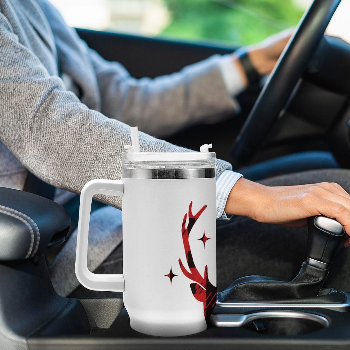 PHDT00355 POD US Local Tumbler 40 oz Large Capacity Car Cup Deer Christmas