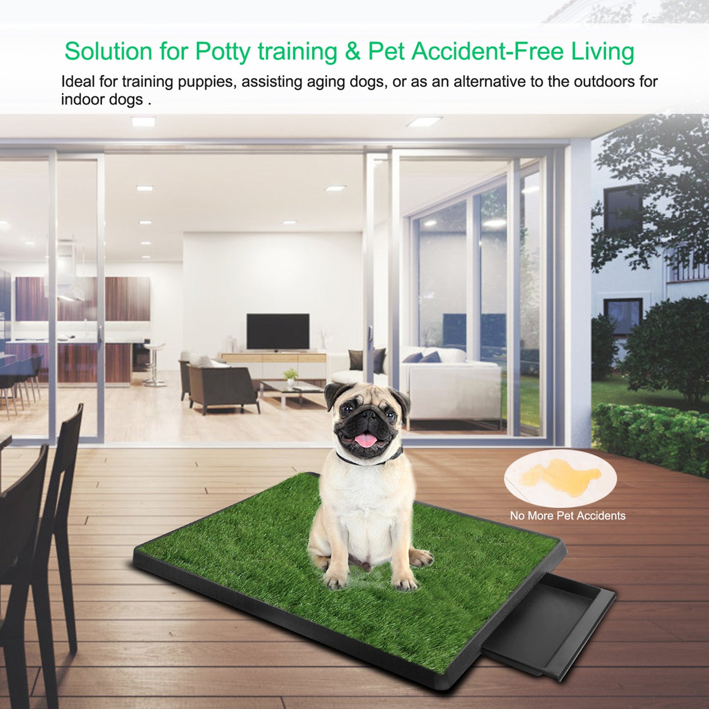 US Local 1 Pc Dog Potty Training Artificial Grass Pad Pet Cat Toilet Trainer Mat Puppy Loo Tray Turf For Small Medium Dogs Indoor Outdoor Use