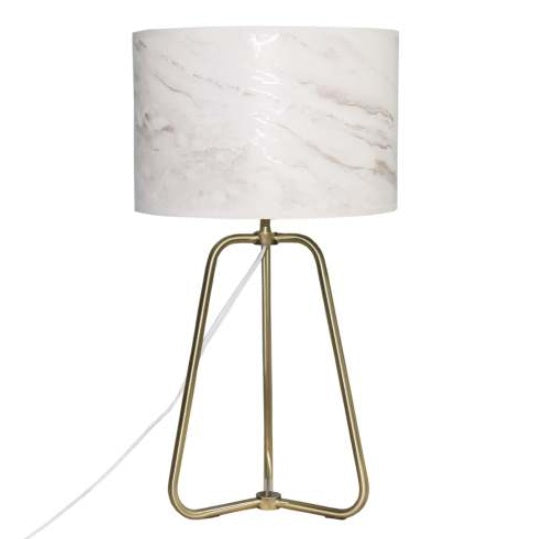 US Local New Design Small Modern Stylish Desk Lamp In Stock In The United States, Easy To Install, Optima Marble Lampshade Table Lamp - Bronze 110V Metal Online Shift Switch, Used For Bedside Table Lamp
