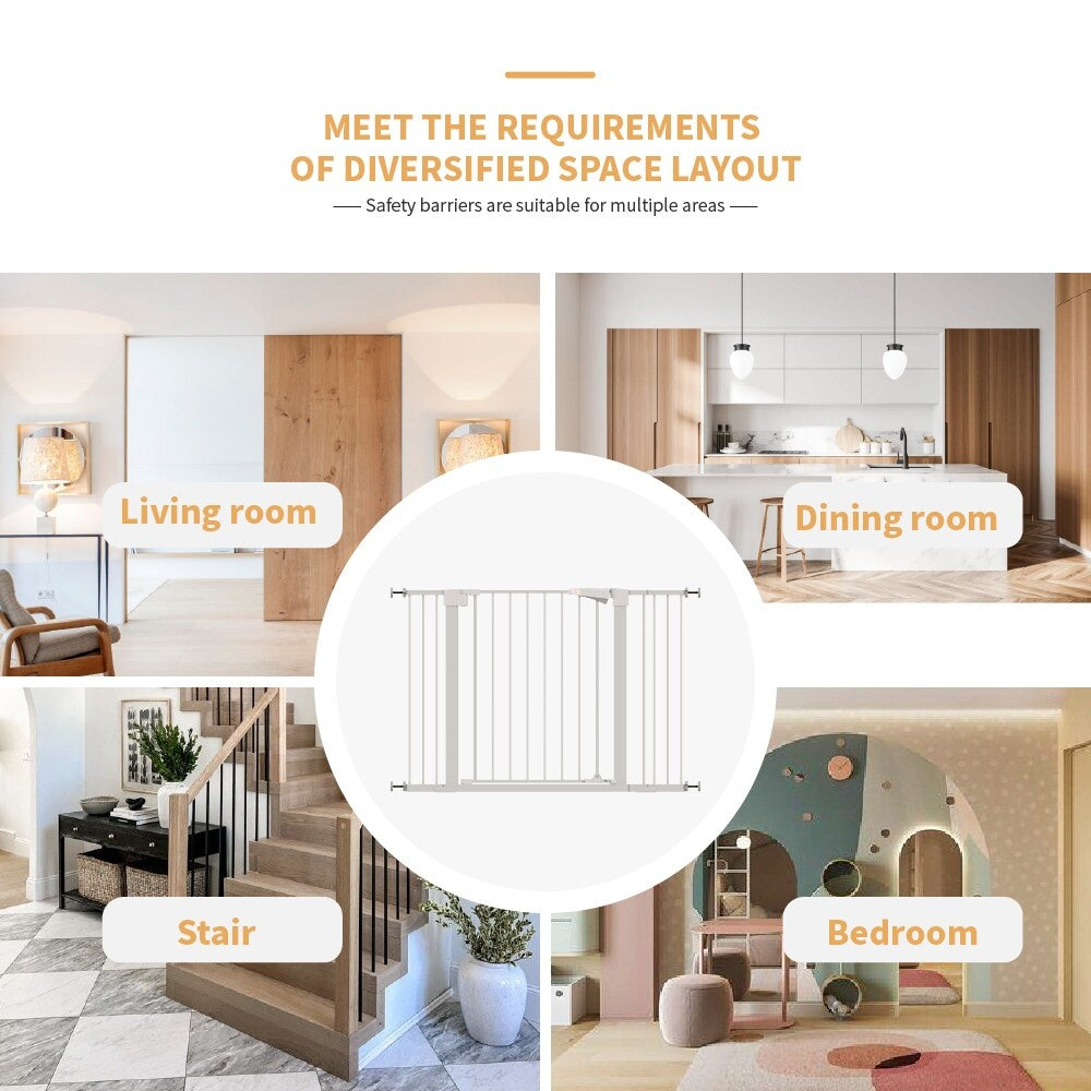 US Local High White Child Safety Gate For Baby Door Barrier With Extensions