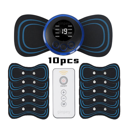 US Local Mini Massager With 5 Pads Portable Electric Muscle Stimulator - Deep Tissue Management Device - Pulse Therapy For Back Shoulder Neck Leg