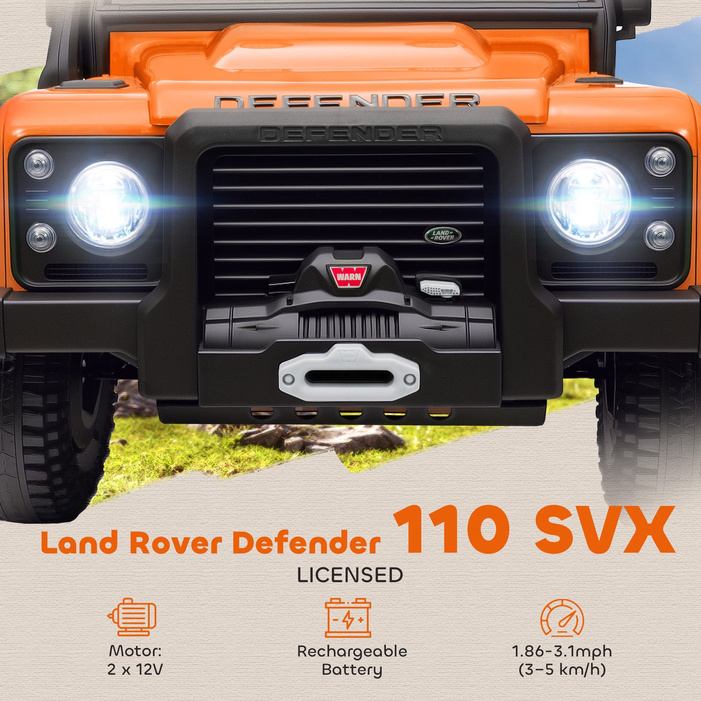 US Local Land Rover Licensed Electric Car for Kids with Remote Control