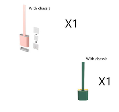 Creative Wall-Mounted Soft Brush With Cover For Toilet Washing