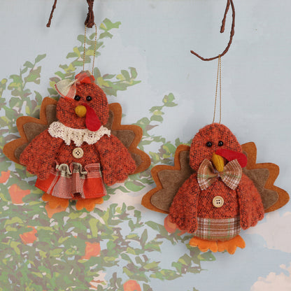 Thanksgiving Fabric Harvest Turkey Pendant