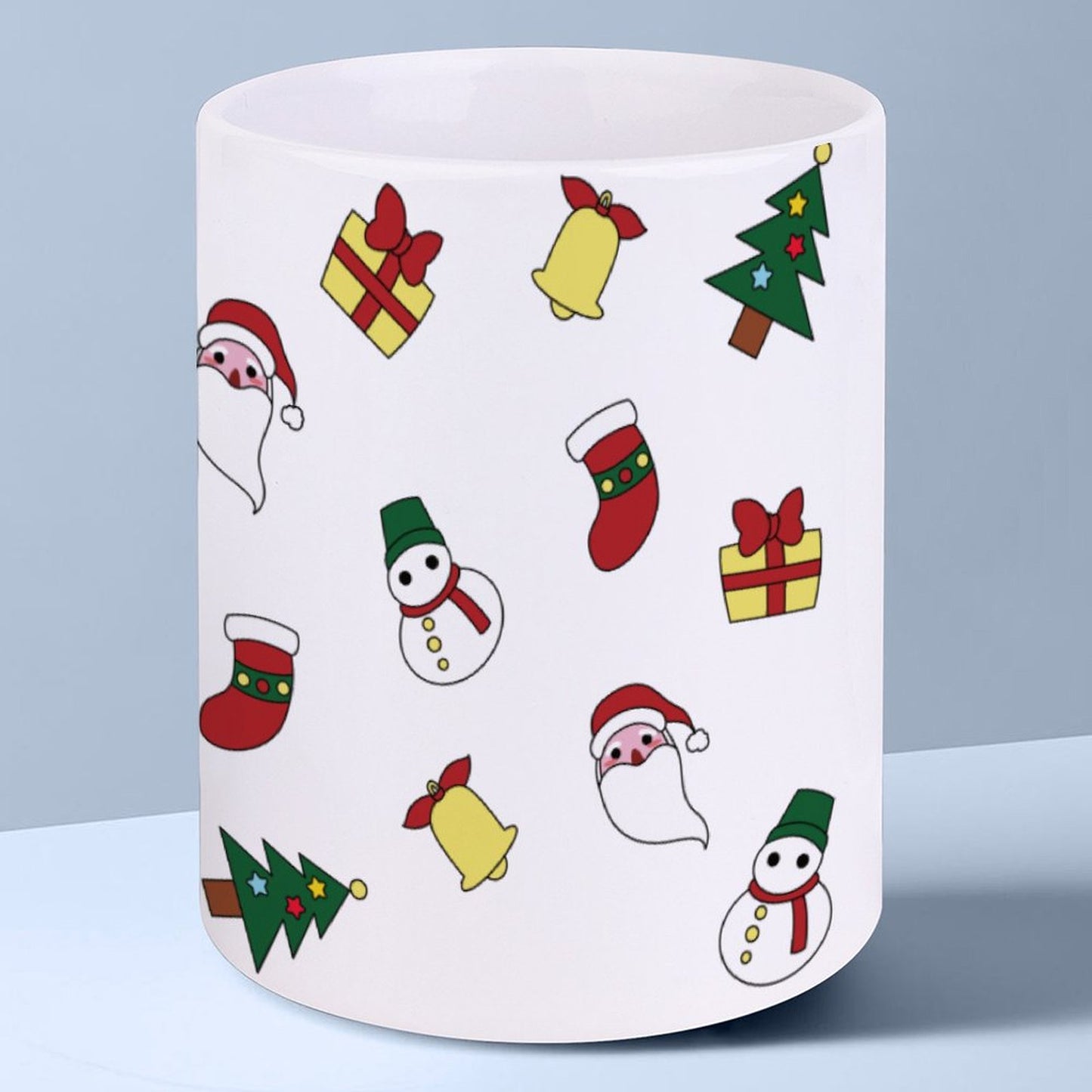 POD US Local White mug with full print, Christmas Santa Claus Trees Snowman 0064