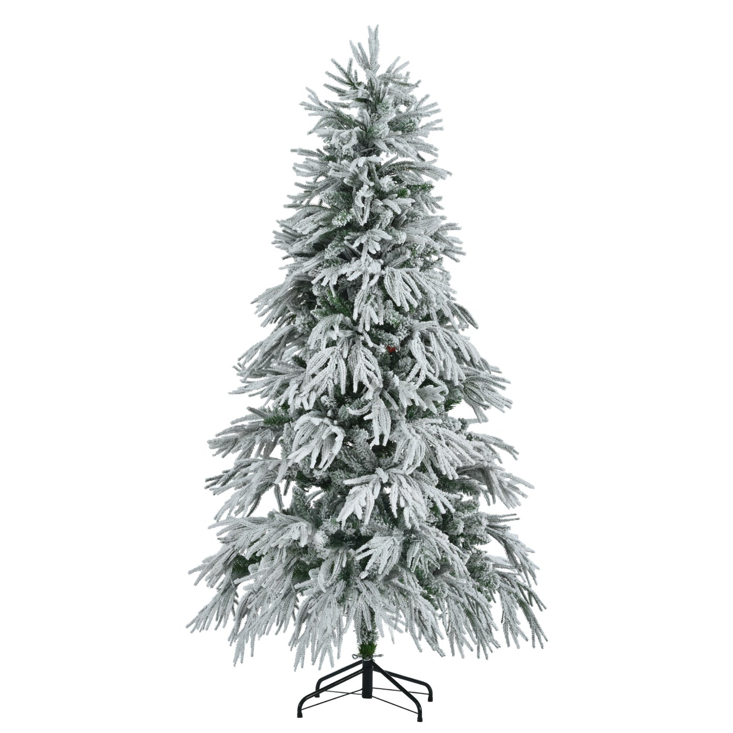 US Local 6 Feet Pre-installed Spruce Snow Cover Christmas Tree With 300 Multi-color LED Lights
