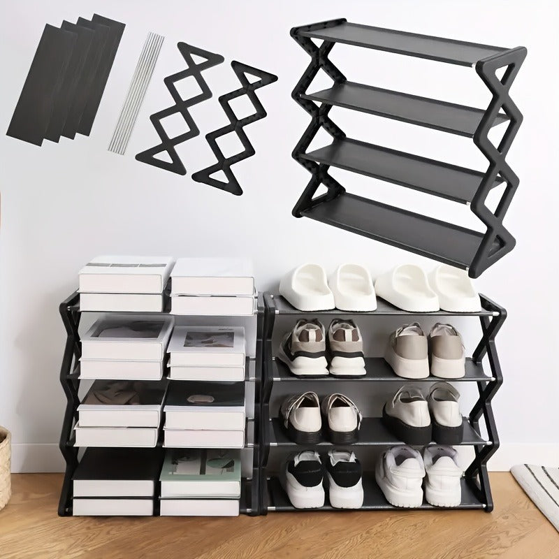 US Local 4-layer X Shoe Rack, Home Storage Supplies, High-quality Multi-layer Storage Rack, Shoe Rack At The Entrance Of The Living Room And Bedroom