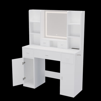 US Local Smart Mirror Dressing Table With Drawers And Storage Cabinet