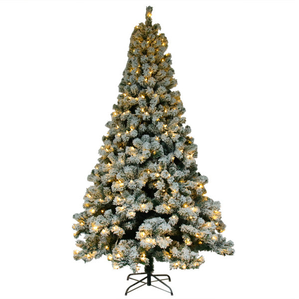 Green Flocking 6ft 550 Lights Warm 8 Patterns 928 Branches Automatic Tree Structure PVC Material Christmas Tree