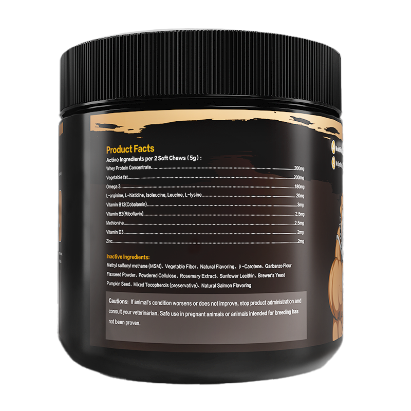 US Local Muscle Gain Chews For Dogs High Protein Dog Food Health Supplement Premium Muscle Builder For All Breeds Soft Dog Chews