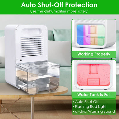 US Local 1Pc 37OZ Dehumidifier Indoor Portable Small Dehumidifier With Sleep Mode 24H Timer 7Color Lighting  Touch Control For Home Bathroom Basement Closet RV Bedroom