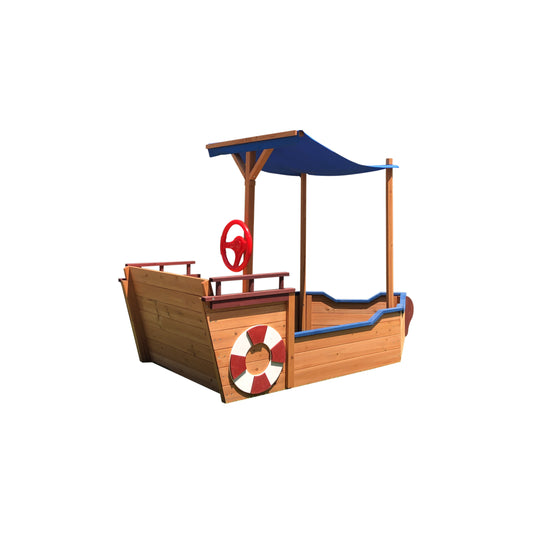 US Local Wooden Sandbox With Storage Platform And Seat For Children Outdoors