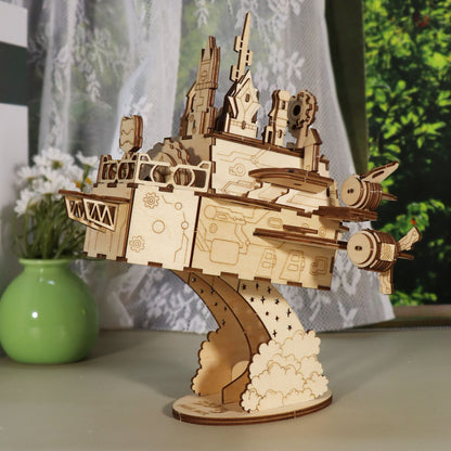 US Local MUSIC PARK 3D Wooden Puzzles Moving Castle Music Box Kits Castle Building Model DIY Crafts Birthday Gift For Women