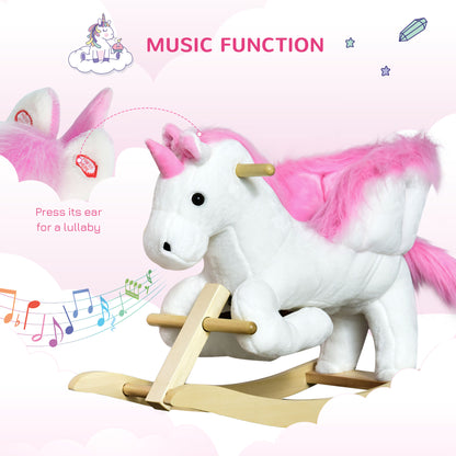 US Local Unicorn Baby Rocking Horse Toy for Kids with Lullaby Song