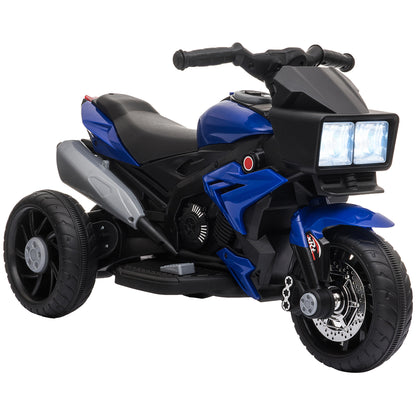 US Local Electric Motorbike For Kids 6V Ride-On Motorcycle Toy With Music Horn Headlights Blue