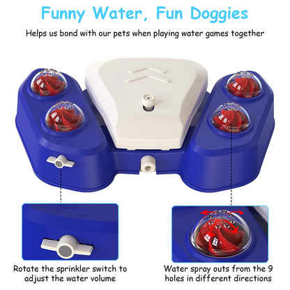 US Local Blue-Yellow Color Options -- 1Pc Dog Water Fountain Multifunctional Automatic Pet Water Dispenser Outdoor Step-on Activated Sprinkler For Drinking Shower Fun
