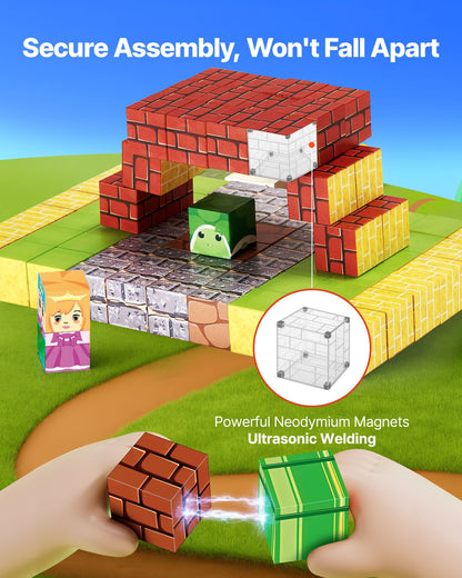 US Local Magnetic Blocks 100 PCS Magnet Blocks Set STEM Montessori Sensory Toys