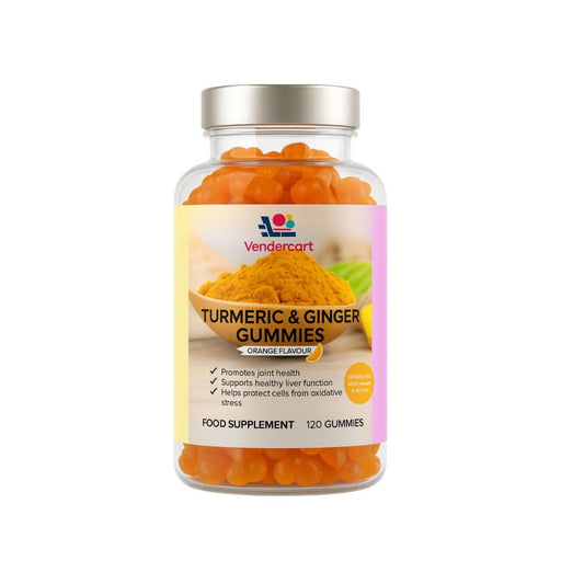 UK Local Turmeric & Ginger Gummies 120ct- Joint Support, Immune Boost, Vegan Friendly