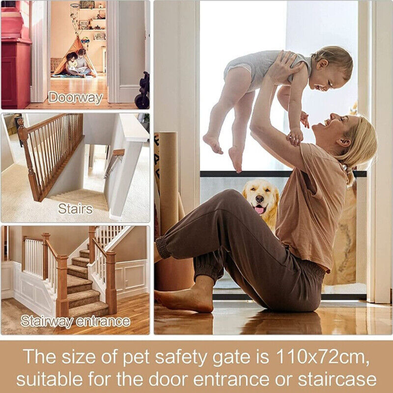 UK Local Pet Isolation Mesh No Drilling Safety Fences Net Portable Dog Cat Stair Door