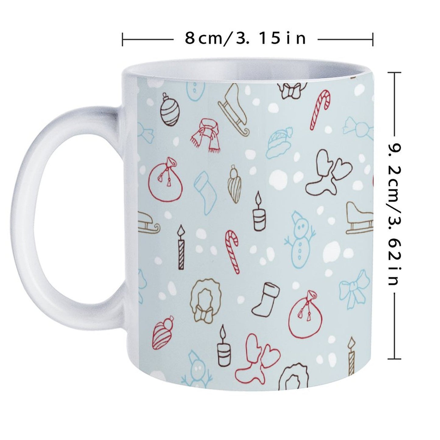 POD US Local White mug with full print, Christmas Blue 0048