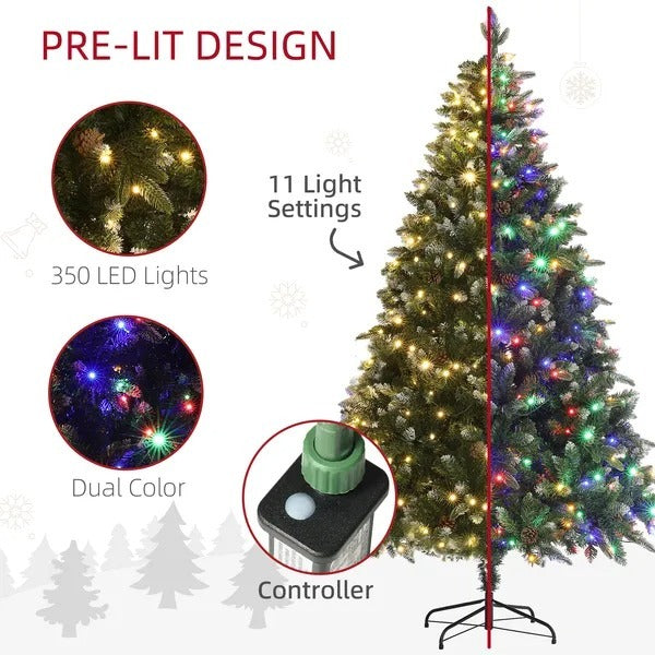 CA Local 6 ft Prelit Artificial Christmas Tree With Dual Colour LED Light, Hinged Xmas Tree For Home Office Holiday