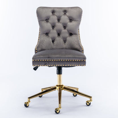 US Local Home Office Chair With Tufted Velvet Buttons